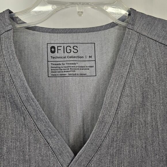 FIGS Graphite Grey Catarina One-Pocket Scrub Top Short Sleeve Women's Medium - Picture 4 of 7